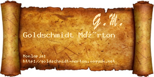 Goldschmidt Márton névjegykártya